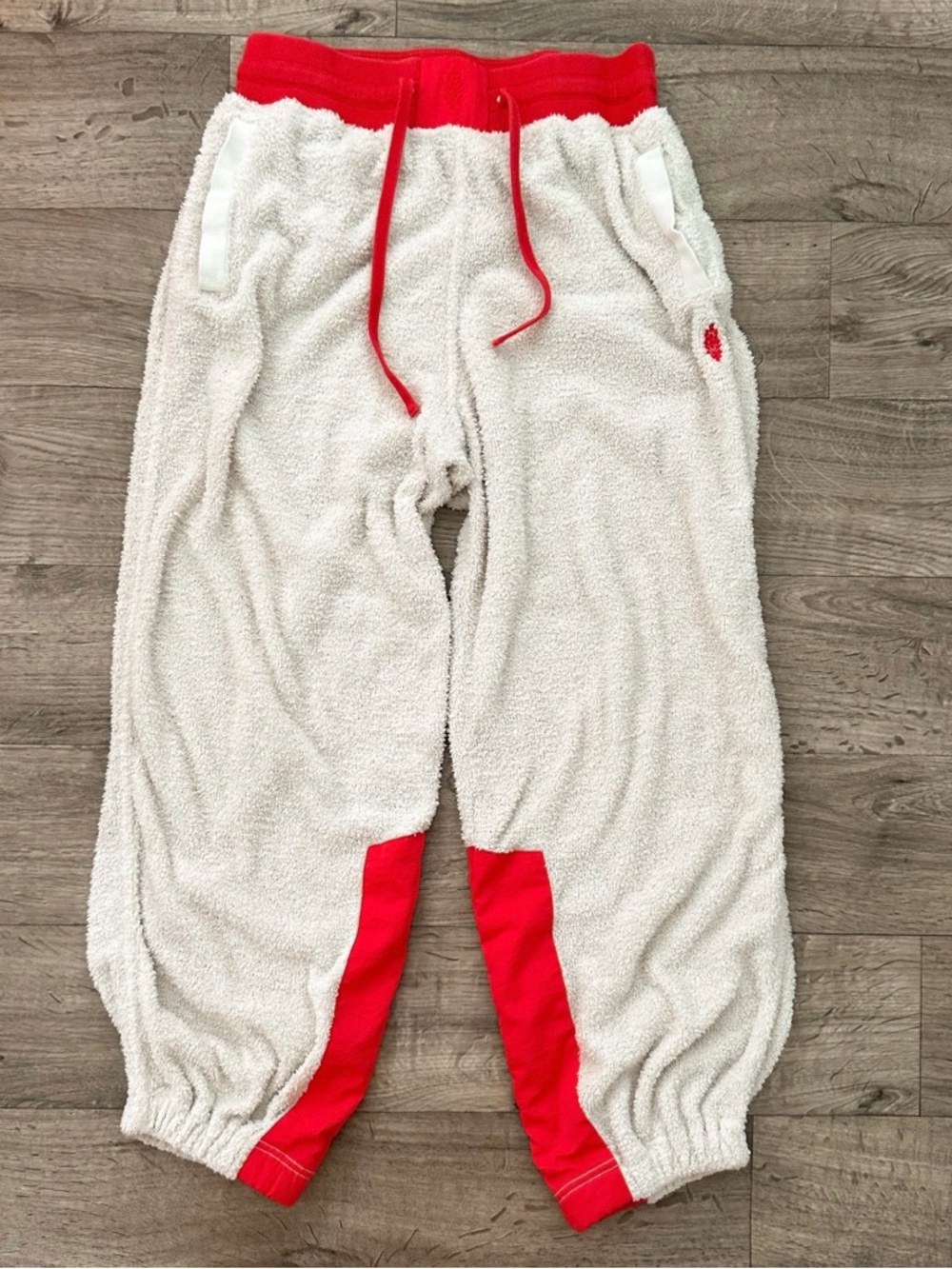 Free People Cream Sherpa Joggers with Trim